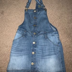 TRUE CRAFT Girls size L Denim Skirt Overalls